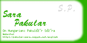 sara pakular business card